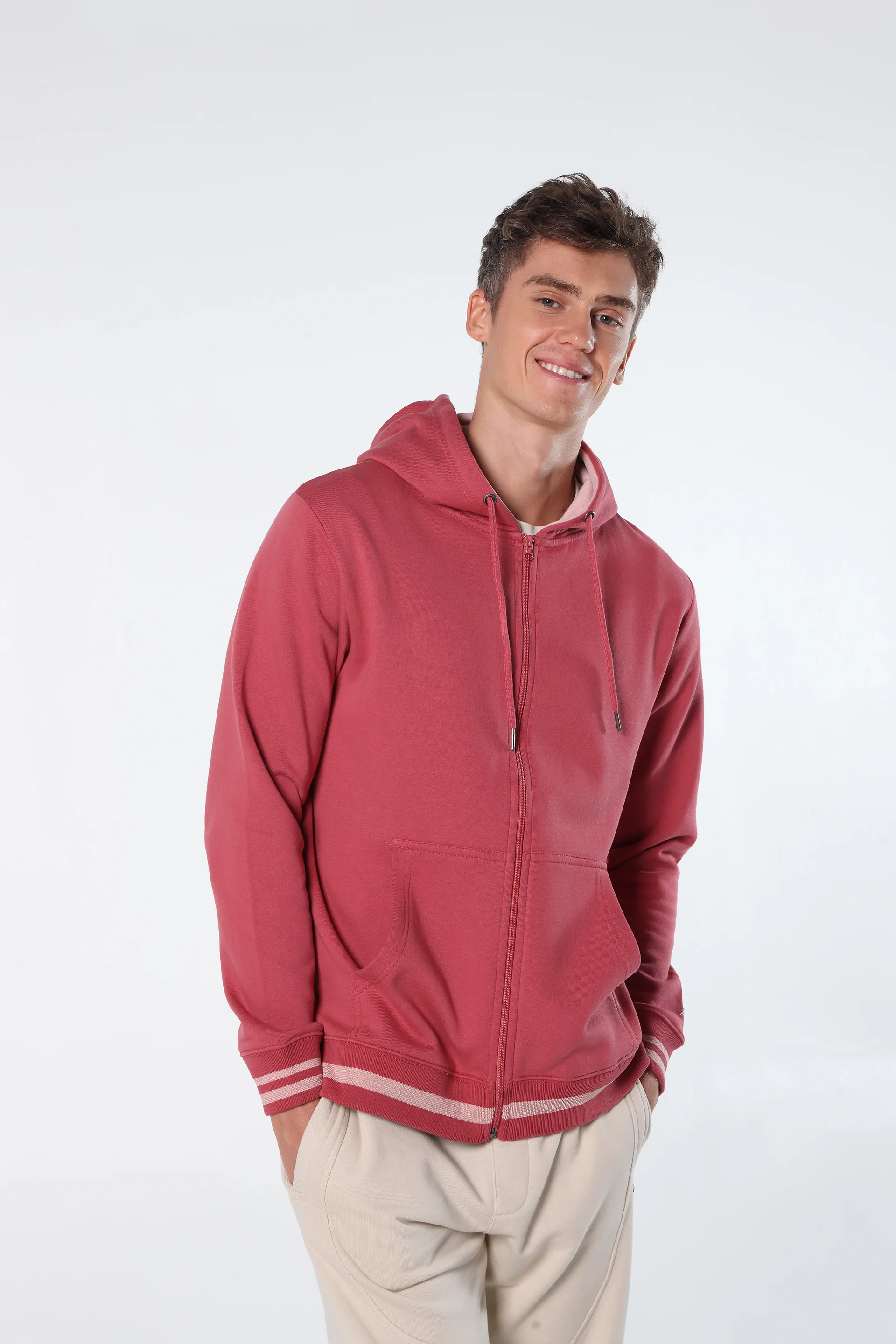 Athleisure Zip Hoodie with Y/D Trims - Image 3